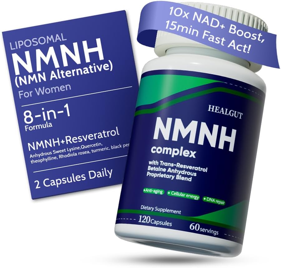 Supplément NMNH liposomique pour l'énergie des femmes: NMN Alternative + Trans-Resveratrol + TMG.
