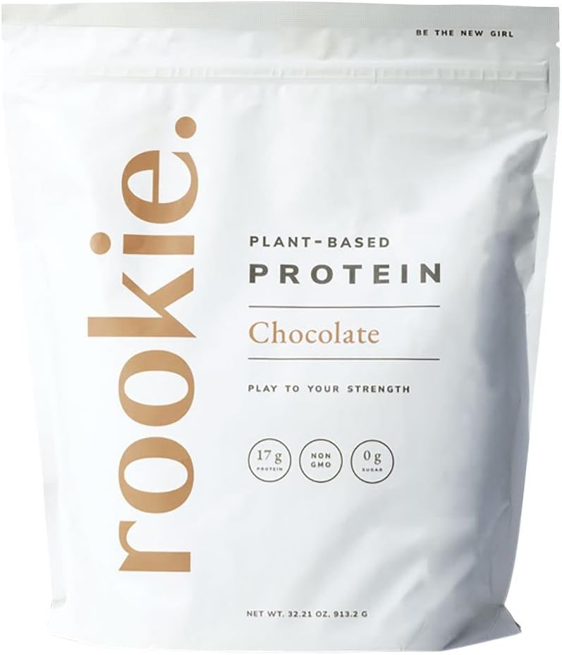 Probiotique à base de plantes Rookie Wellness - Poudre de protéines de pois organiques avec profil complet d'acide amino, prébiotiques et probiotiques gut-santé, et plus de 25 vitamines et minéraux (30 portions, chocolat)