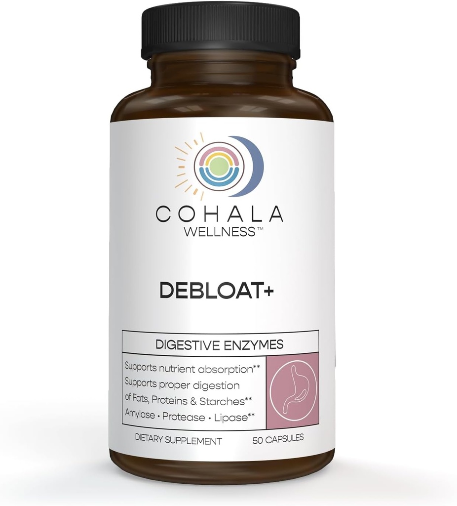 Debloat+ Natuurlijke digestieve enzymen Bloating Relief Digestieve gezondheid Gut Health Nutriënt Absorptie Breuk Carbs Vetten en eiwitten All-in-One - 50 Capsules