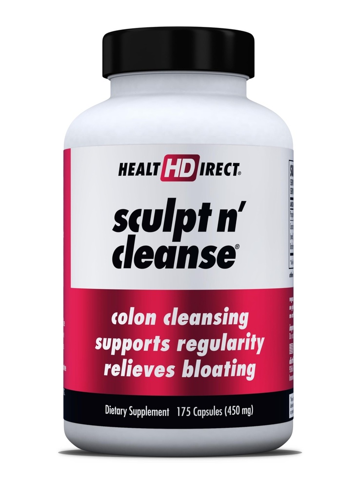 GEZONDHEID DIRECT Sculpt n' Cleanse - Herbal Colon Cleanse for Digestive Health & Regularity - Natural Detox & Gut Flush Supplement - 175 Veggie Capsules