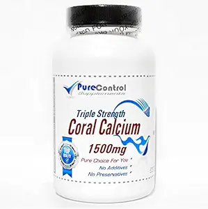 Triple Strength Coral Calcium 1500mg //200 Capsules // Pure // by PureControl Supplements
