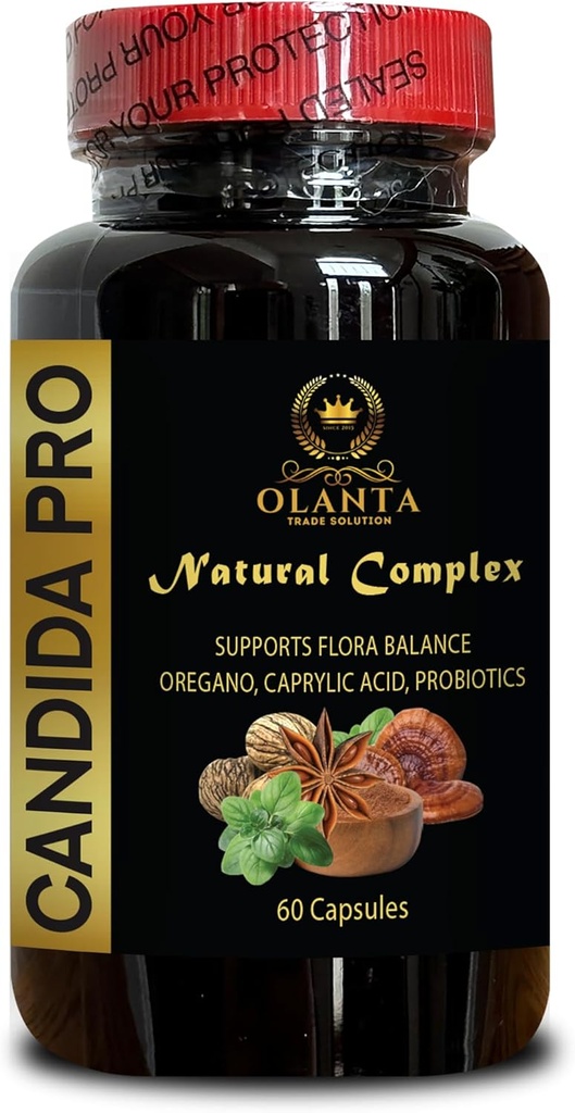 Candida PRO Complex - Candida Reinig extra sterkte, organische caprylzuurcapsules, Candida Support Supplement - 1 fles 60 capsules