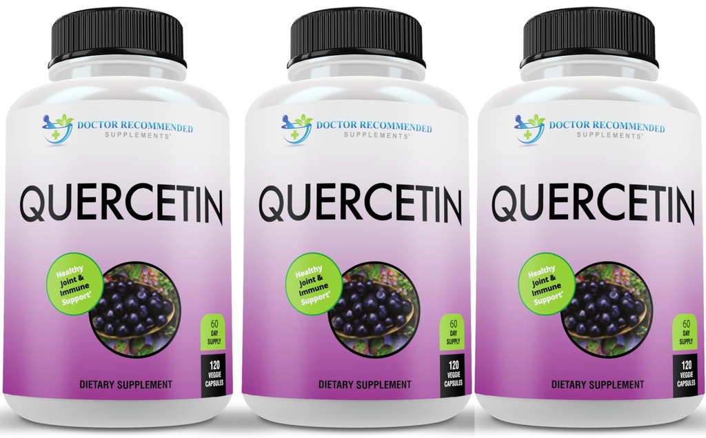 Aangeboden supplementen quercetine 1000 mg per portie - (Vegan, niet-GMO) (120 Veggie Capsules, verpakking van 3)