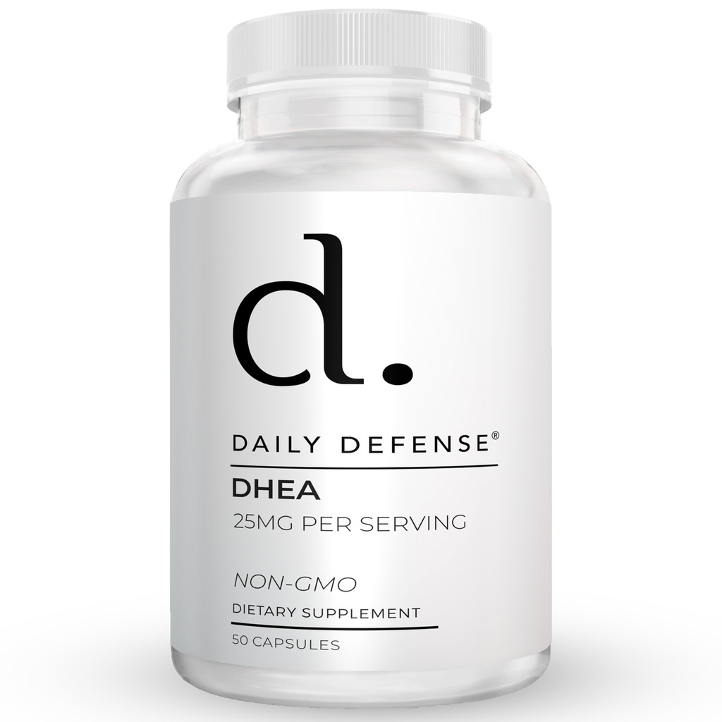 Pure DHEA 25mg pour les femmes et les hommes Supplément DHEA pour les femmes et les hommes - Juste la bonne dose de vitamine DHEA pour la vitalité, l'énergie et le soutien de l'humeur - DHEA 25 mg par gélule - 50 capsules