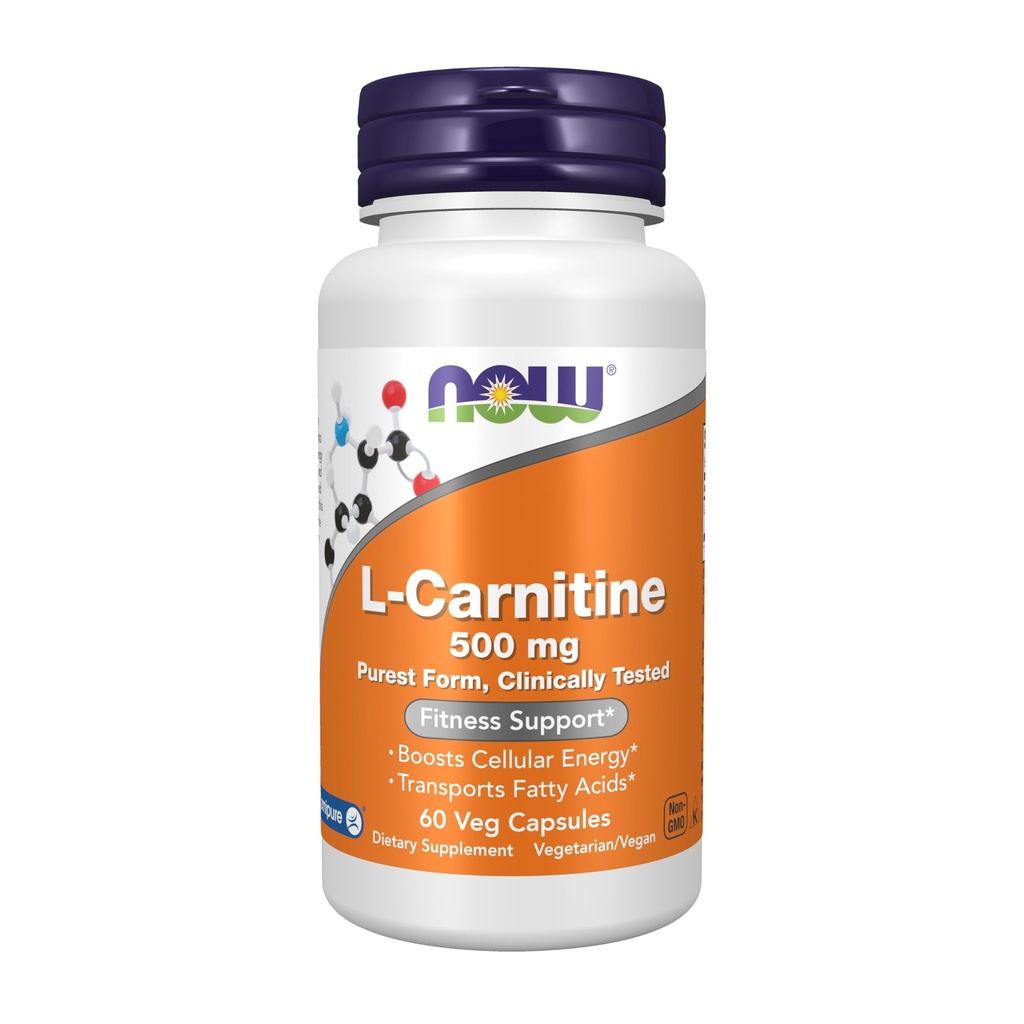 MAINTENANT compléments alimentaires, L-Carnitine 500mg, forme pure, acide amino, soutien de la condition physique*, 60 gélules