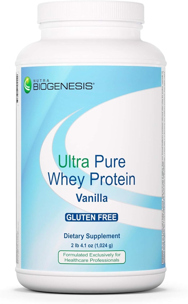 Nutra Biogenesis Ultra pur Whey Protein - Nettoyer la poudre de protéines de vanille pour les femmes et les hommes, faible teneur en sucre, faible teneur en glucides, mélange pur Whey Shake & Smoothie - 2,3 lb