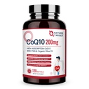 NATURE TARGET CoQ10-200mg-Softgels + PQQ met Organic-Olive-Oil - High Absorptie-Coenzyme-Q10 - Antioxidant-for-Heart-Health and Immune Support, Energy Production, 120 Servings