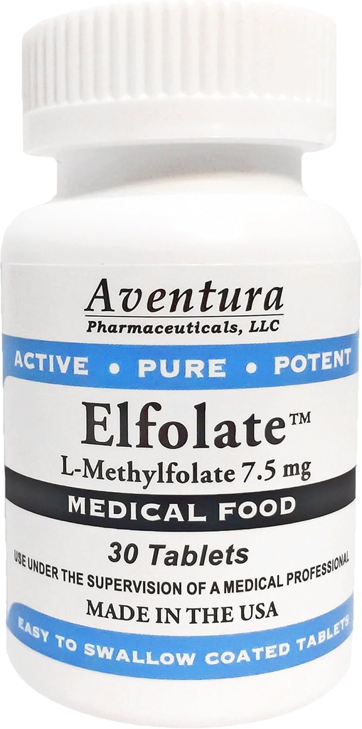ELFOLATE® 7,5 mg L-methylfolaat Methylfolaat Methylfolaat Medisch voedingssupplement Professionele sterkte Active Pure Potent 30 tabletten