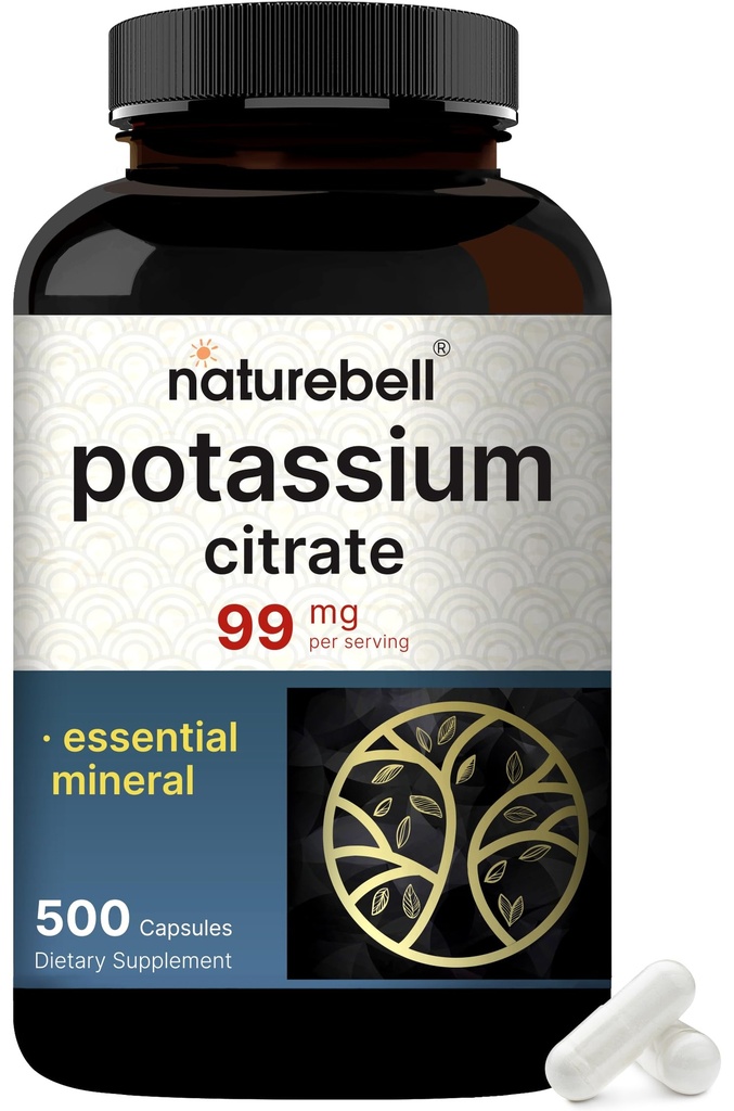 Kalium-Citrate Supplement 99mg, 500 Capsules 