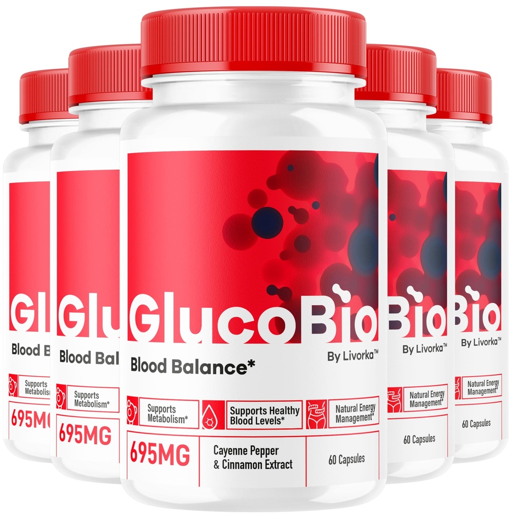 (5 verpakkingen) GlucoBio Capsules - Officiële Gluco Bio Support Pillen, Geavanceerde formule voor totale balans, GlucoBio Pillen, GlucoBio Supplement, Glucovio Reviews, 150 Capsules voor 5 maanden