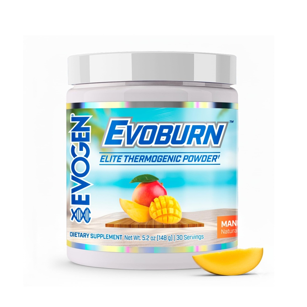 Evogen Evoburn - Thermogenic Fat Burner for Men & Women | Energy, Focus, & Appetite Control | Advanced Metabolism Booster Fat Burner Formula with MitoBurn & Caffeine | Mango | 30 Servings