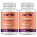 BESTVITE L-Arginine 1000mg par comprimé (480 comprimés) (240 x 2) – Classe pharmaceutique – Contient 20% Plus d'arginine pure par rapport à l'arginine HCl – Précurseur à oxyde nitrique*