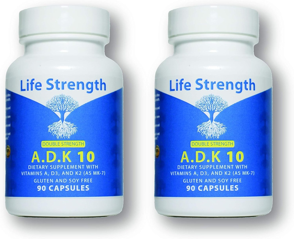 ADK 10 supplement (180 telling) - Arts Geformuleerde Vitaminen A1, D3 & K2 (als MK7) voor botgezondheid - Immuunsysteemondersteuning - glutenvrij, sojavrij, non-GMO - 90 capsules