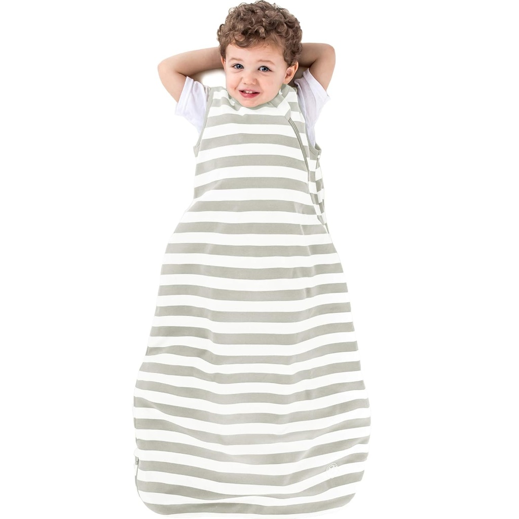 Sac de couchage pour bébé en coton biologique Ecolino - Couverture à fermeture éclair pour bébé - Sac de couchage pour tout-petit - 18-36 mois - Argent