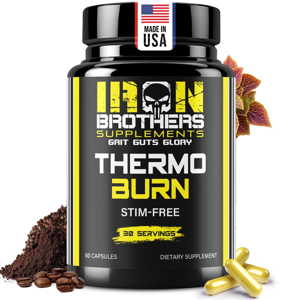 Iron Brothers Suppléments Stimulant Sans Fat Burners pour les femmes et les hommes – Perte de poids - Non Stim Thermogénique Fat Burner – Complément alimentaire – Booster de métabolisme avec Cayenne Pepper – 30 jours d'approvisionnement