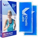 Pochettes glacées en gel réutilisables pour blessures par Kinetic Labs (2 packs) - Pochettes froides chaudes pour blessures 11" x 5,3" - Pochettes glacées souples pour la tête du dos Poitrine du cou de l'épaule Poitrine des pieds de l'anse Chirurgie (Grande)