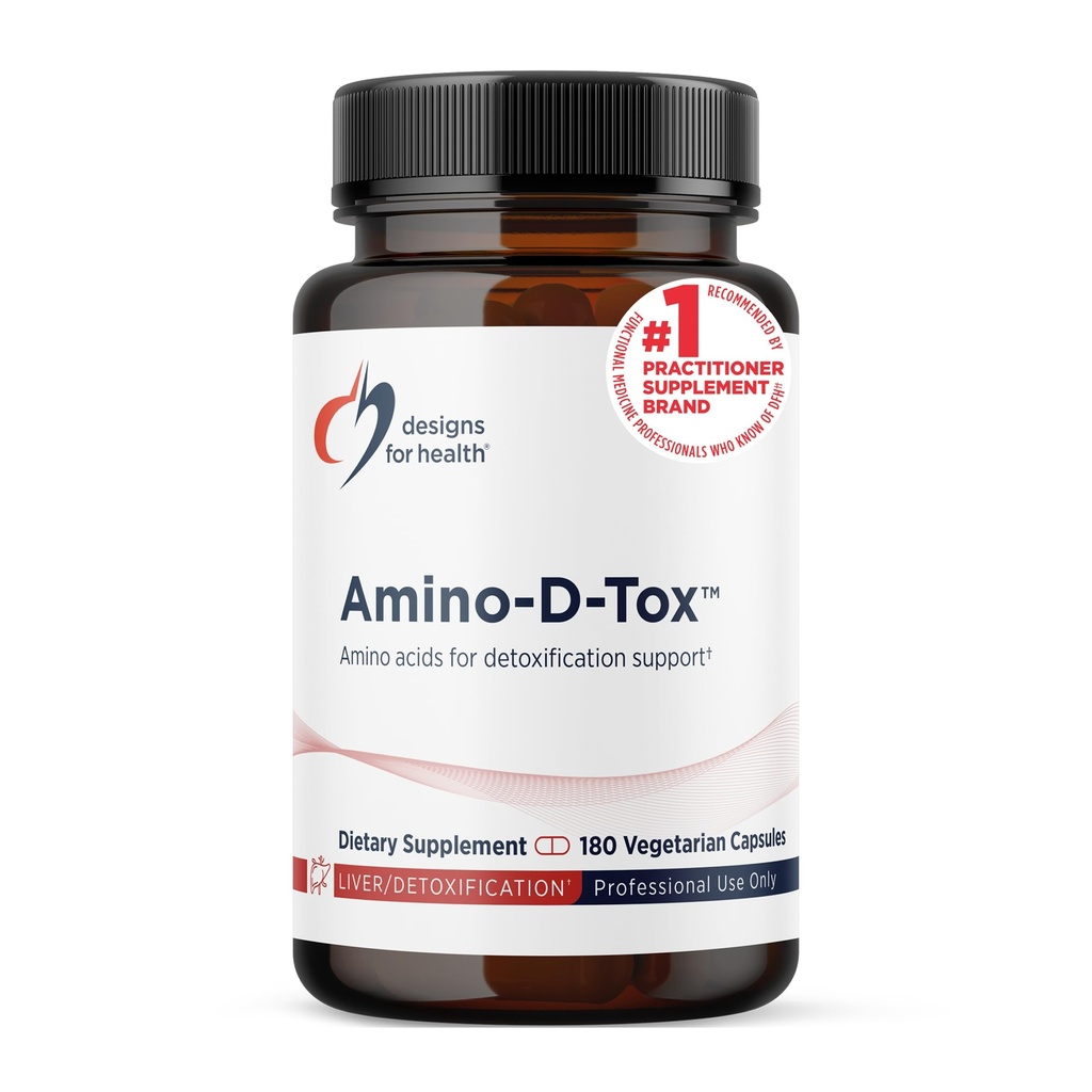 Conceptions pour la santé Amino-D-Tox - Amino Acid Detox + Liver Cleanse Support - Supplément Mélange avec Glycine, Glucarate de calcium D, NAC + Plus - Non-OGM (180 capsules)