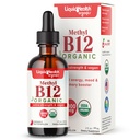 LIQUIDHEALTH USDA Méthyl Vitamine biologique B12 méthylcobalamine gouttes liquides avec jus de cerise de tart - Boost Energy, Immune Support, Amélior Memory & Concentration - USA Made, Vegan, Non-OGM (2 oz)