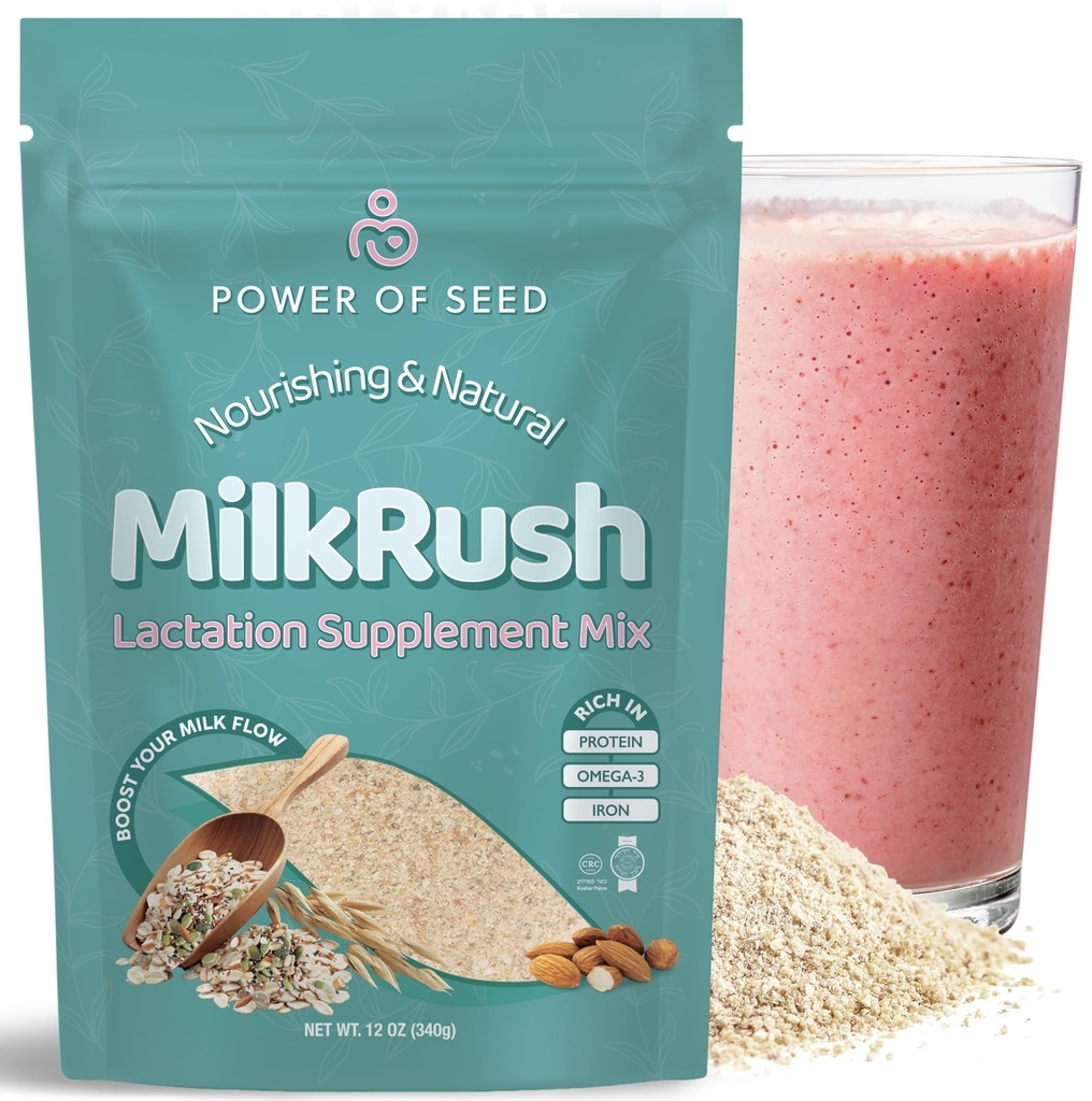 Melkruis Borstvoeding Ondersteuning voor borstvoeding - Haver Zaden & Amandel Lactation Drink Mix - Milk Booster voor borstvoeding Superfood Mix met Omega 3, Iron & Calcium - Kosher Certified - 12oz Bag