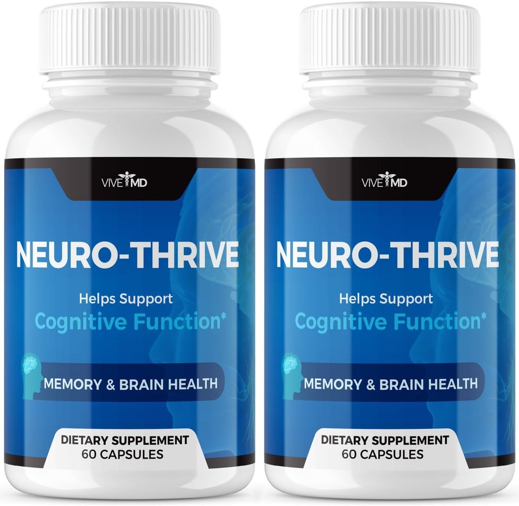 VIVE MD Neuro Thrive Brain Supplement - Officiële Formule - Neuro Thrive PQQ, Neuro Thrive voor extra sterkte met Ginkgo Biloba Extract, Siberische Ginseng Extract (2 Pack)