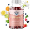 booster de collagène myPEAK radiance végétalien et des gommes de surfruit, des suppléments de collagène avec des superfruits et des nutriments améliorant la peau, peau de cheveux et ongles vitamines pour la beauté, 60 gommes
