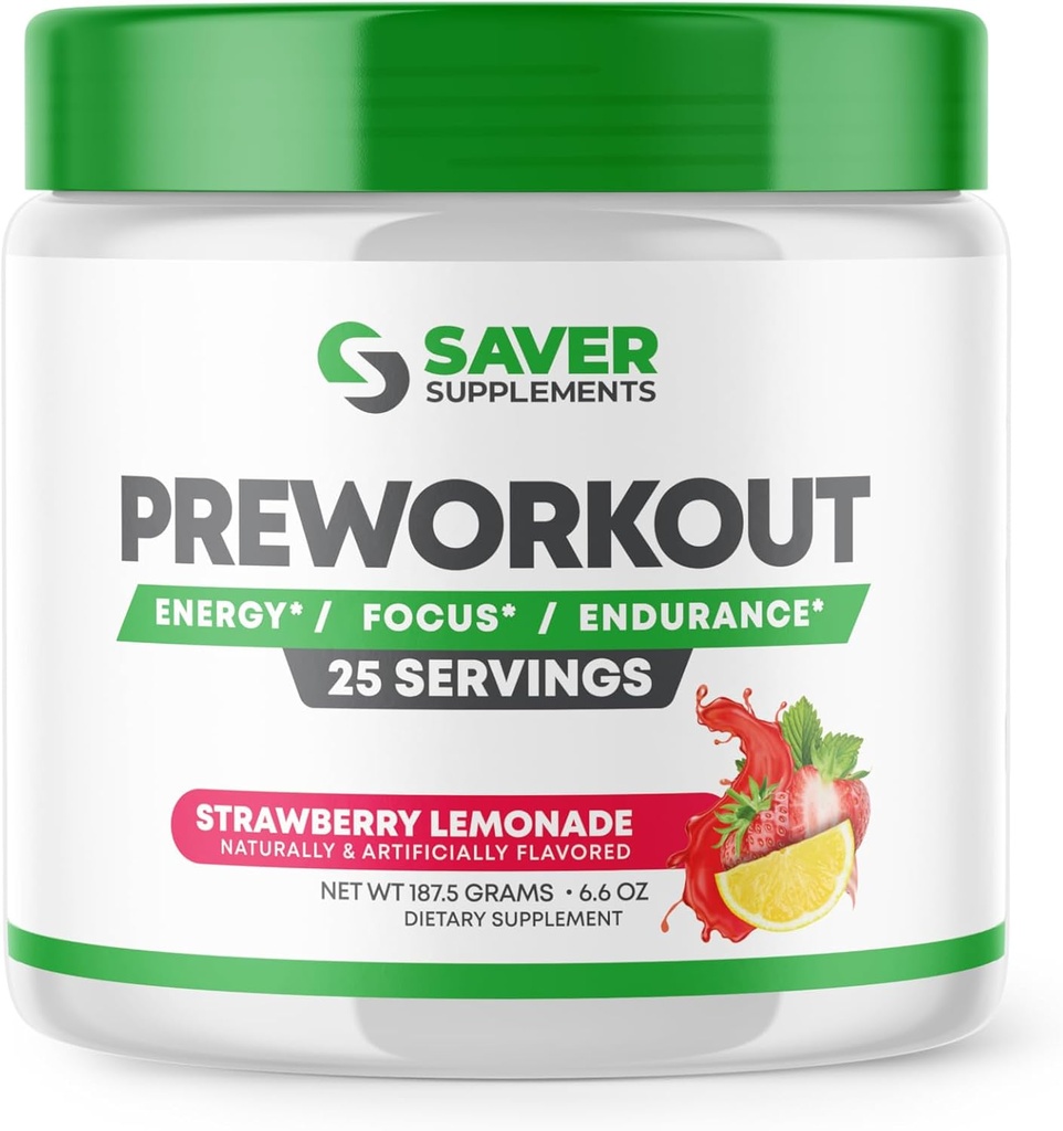 Voorbehandeling Powder met Beta Alanine, Creatine Monohydraat, BCAA, L Citrulline, L Arginine en Cafeïne - Aardbei limonade smaak - 25 porties