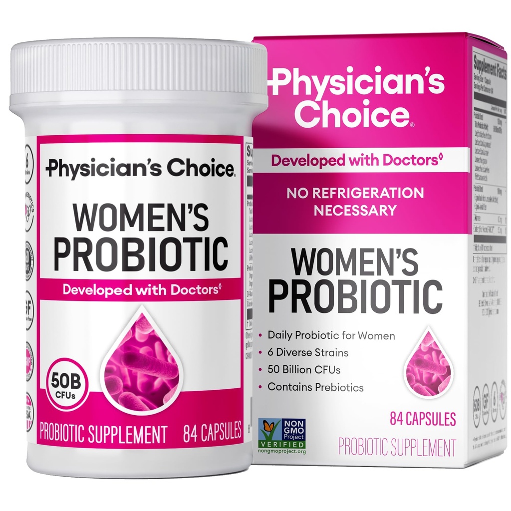 Artsenkeuze Probiotica voor vrouwen - PH Balance, Digestief, UT, & Vrouwelijke Gezondheid - 50 miljard CFU - 6 unieke strains for Women - Organic Prebiotics, Cranberry Extract+ - Womens Probiotic - 84 CT