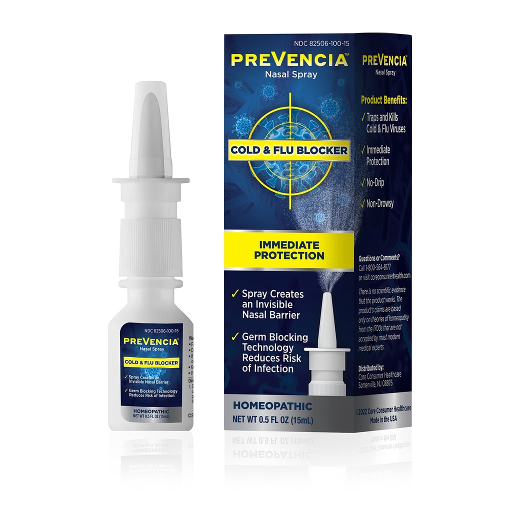 Protection contre le rhume et la grippe Spray nasal homéopathique Remède contre le rhume et la grippe Protection immédiate contre la grippe et le blocage du froid, 0,5 Fl Oz (15mL)