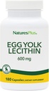 NaturesPlus Egg Yolk Lecithin - 600 mg, 180 capsules - sojavrij, glutenvrij - 90 porties