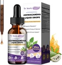 Totaria Liposomal Ashwagandha Liquid Drops, Ultra Strength Ashwa Root Extract Supplement met Shilajit, Ginseng, Magnesium, Sousop, L-Theanine, 60ml
