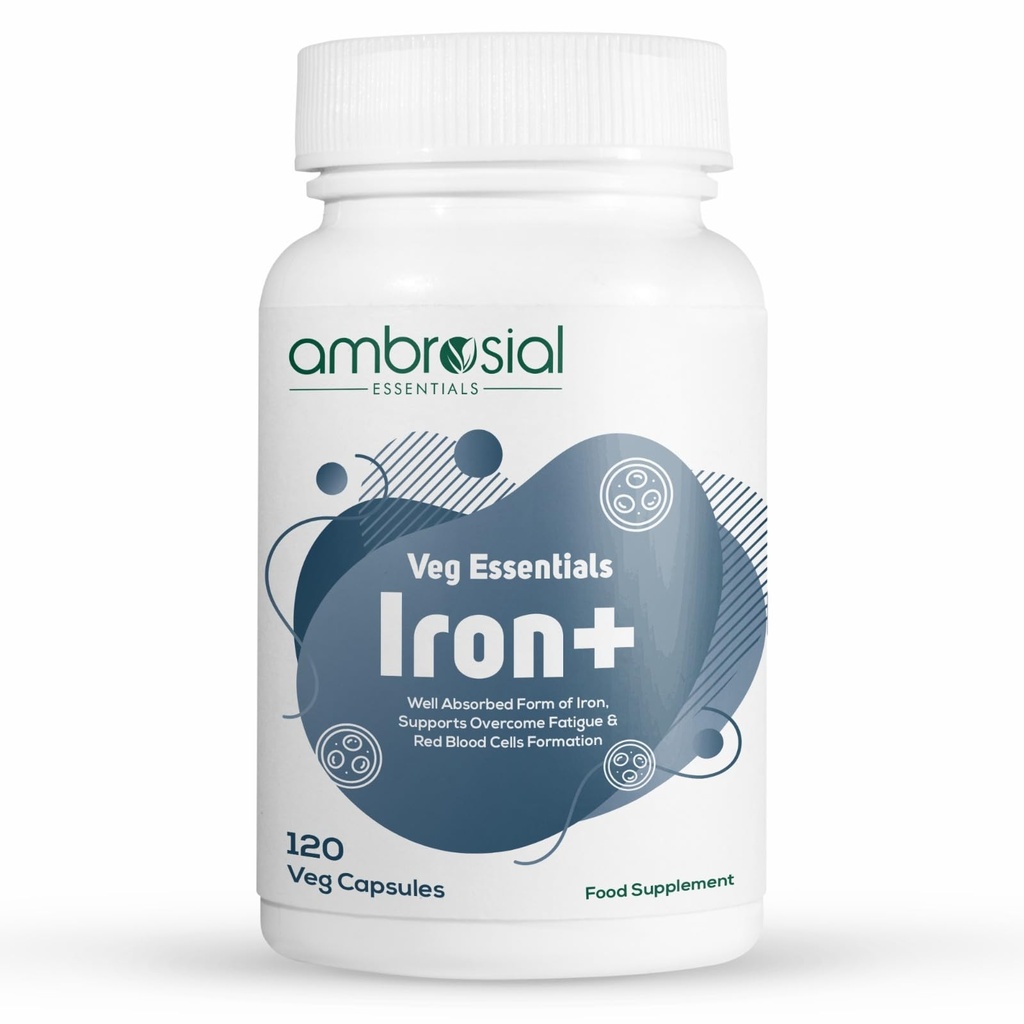 Ambrosial Iron+ 25mg Verpakking met 1-120 capsules