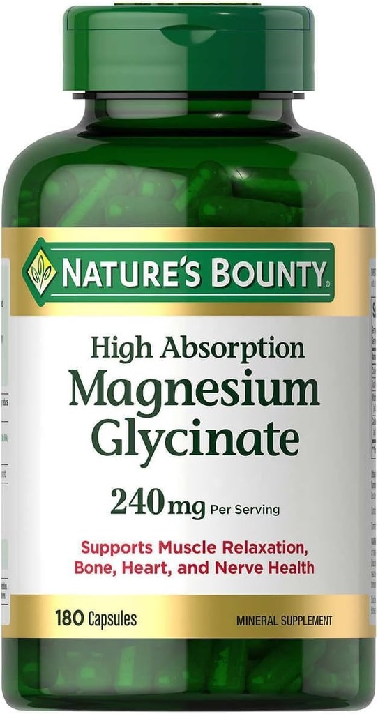 Nature's Bounty High Absorptie Magnesium Glycinate 240mg 180 Capsules