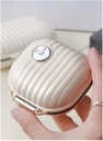 Pill Organizer Case with Carabiner, 7 Compartments,Compartmentalised Dispenser for Men and Women, Beige(Small Milk White)