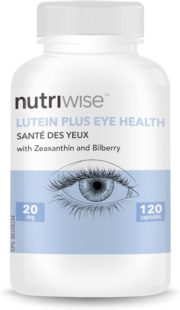 NutriWise Lutein Plus Antioxidant voor Eye Health (Bilberry Zeaxanthine Lutein)