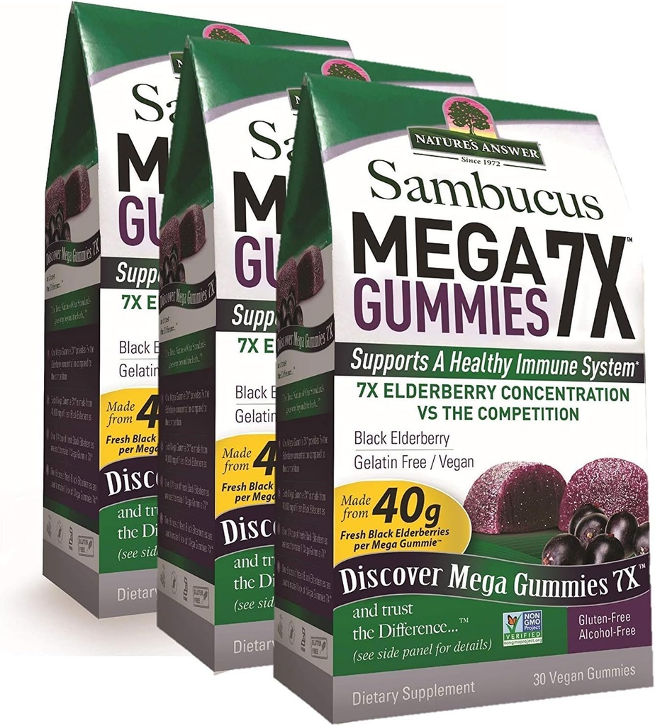 Het antwoord van de natuur Sambucus Mega Gummies 