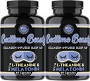 Bedtime Beauty, Collageen Infused Night Time Slaaphulp, Alle natuurlijke pillen met L-Theanine, Melatonine, Magnesium & Hyaluronzuur door Angry Supplementen (2-Bottles)
