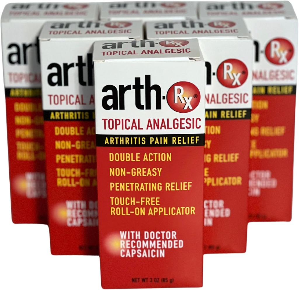 Topische Analgetische pijn verlichting Roll-on met Capsaicin voor diepe penetrerende pijn verlichting, opwarmende capsaicine voor het verlichten van pijn van artritis en spierpijnen en pijnen, 18 oz