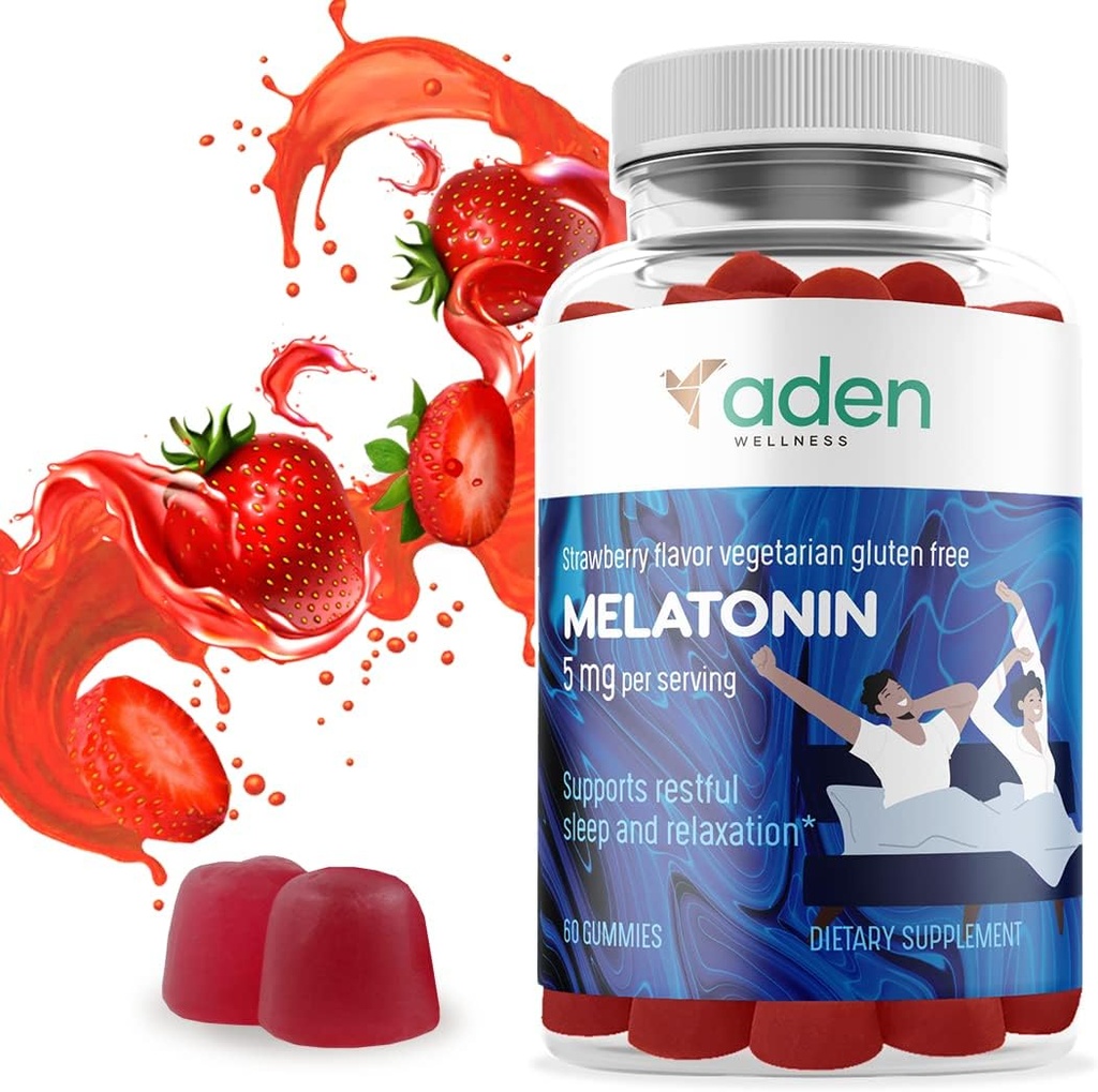 Extra sterkte Melatonine Gummies voor volwassenen en tieners - 5 mg per portie - Natuurlijke hulpmiddelen - Kalmeer Gummies voor een goede nachtrust - 60 Kauwen