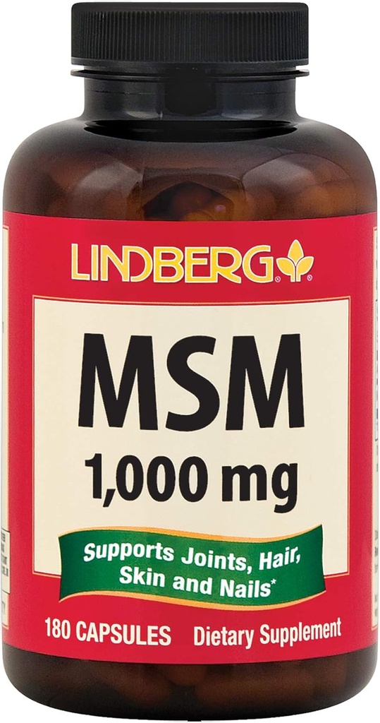 MSM-capsules 1000mg 180 Telling Sulfur Niet GGO, Glutenvrij Supplement Door Lindberg