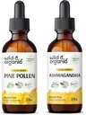 Wild & Organic Pine Pollen Tinctuur 2 fl oz & Ashwagandha Tinctuur 2 fl oz