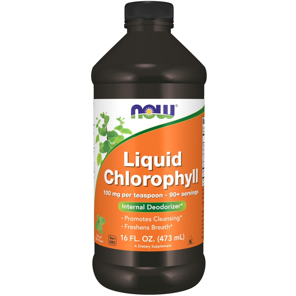 NOW Foods Supplements, Liquid Chlorofyl, Super Concentrated, Internal Deodorizer*,Boost Energy, Mint Flavor, 16-Ounce