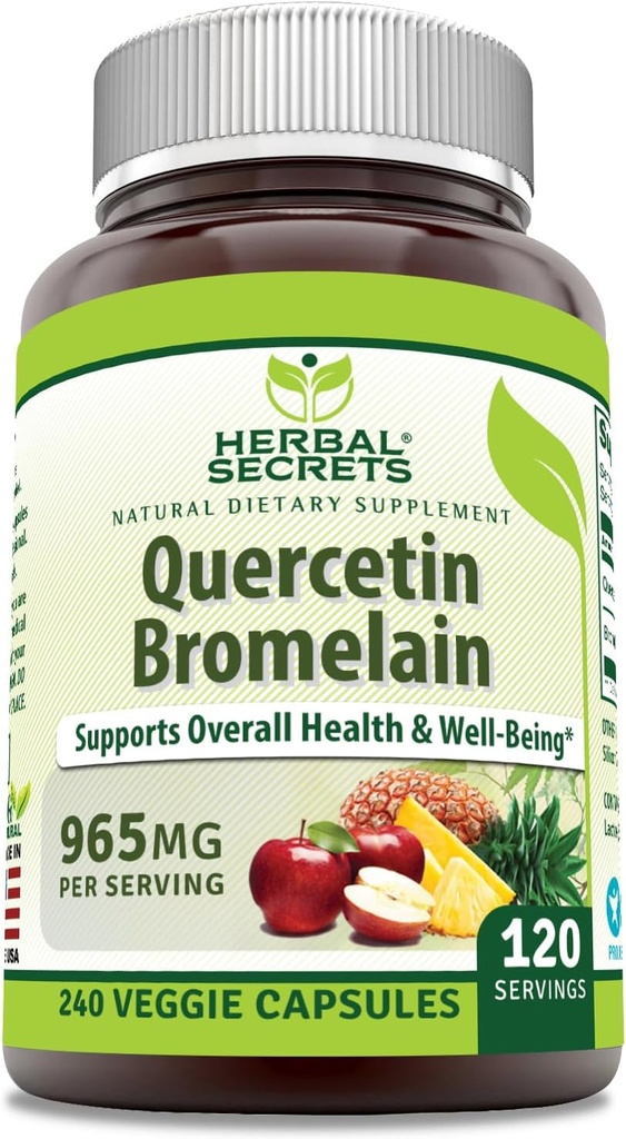 Kruidengeheimen Quercetin 800mg met Bromelain 165mg, Veggie Capsules Supplement 