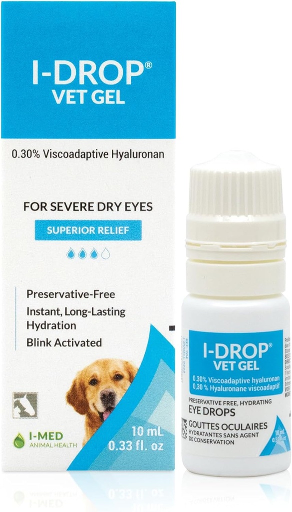 I-DROP Vet Gel: Pet Eye Drops for Dogs Lubricate Acute/Seizoengebonden Droge Ogen Superior Comfort 