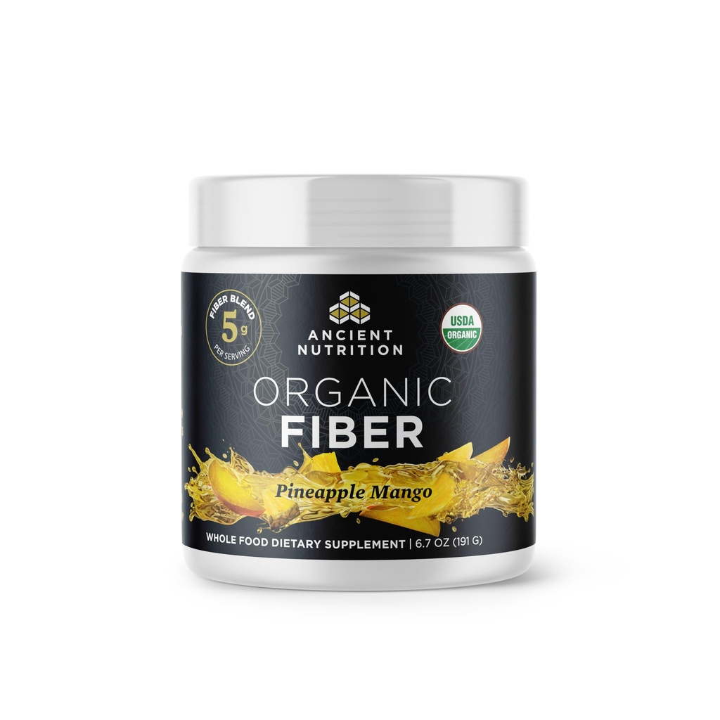 Oude voeding Biologische vezelpoeder, Ananas Mango, Oplosbare vezel van Acacia & Konjac Wortel, Ondersteunt Digestieve Gezondheid, Vermindert Bloating, 6.4 oz