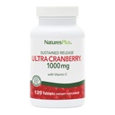 NaturesPlus Ultra canneberge, libération prolongée - 1000mg, 120 comprimés - avec vitamine C - Végétarien, sans gluten - 60 portions