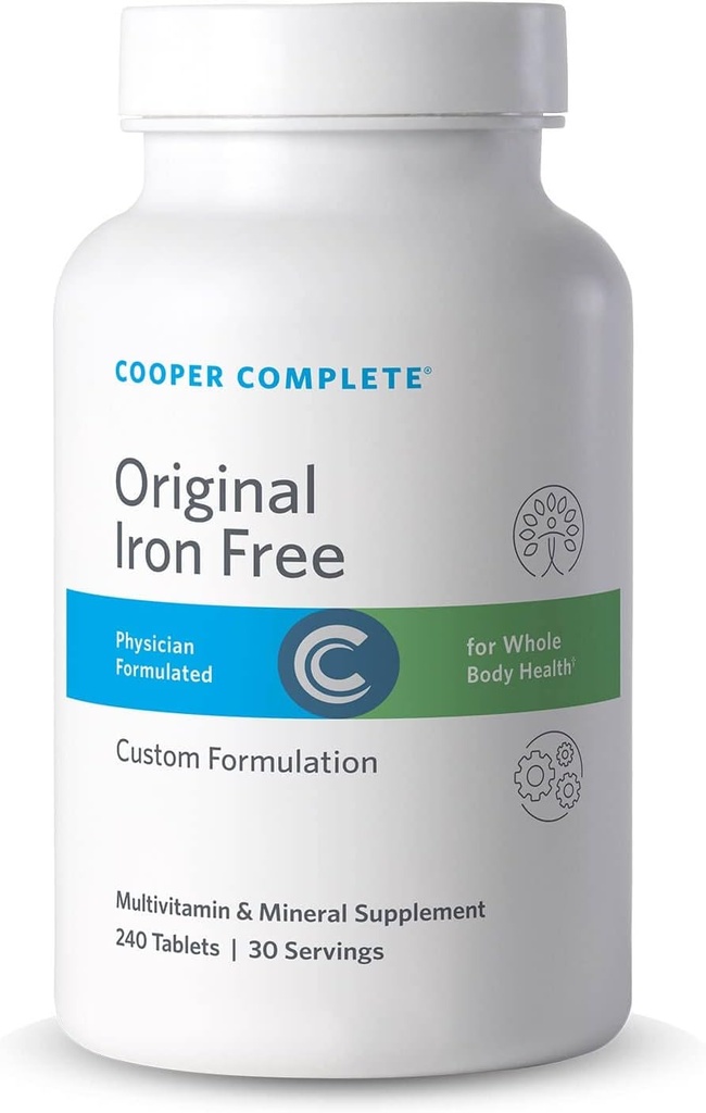 Cooper Complete - Original Multivitamine Iron Free - Daily Multivitamine and Mineral Supplement - 30 porties per fles. Verpakking van 3
