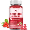 Cortisol Gummies for Women with Ashwagandha, Rhodiola Rosea, L-Theanine, Magnesium, Vitamin D3 for Zzz Support, Balanced Cortisol, Vegan, 60 Gummies