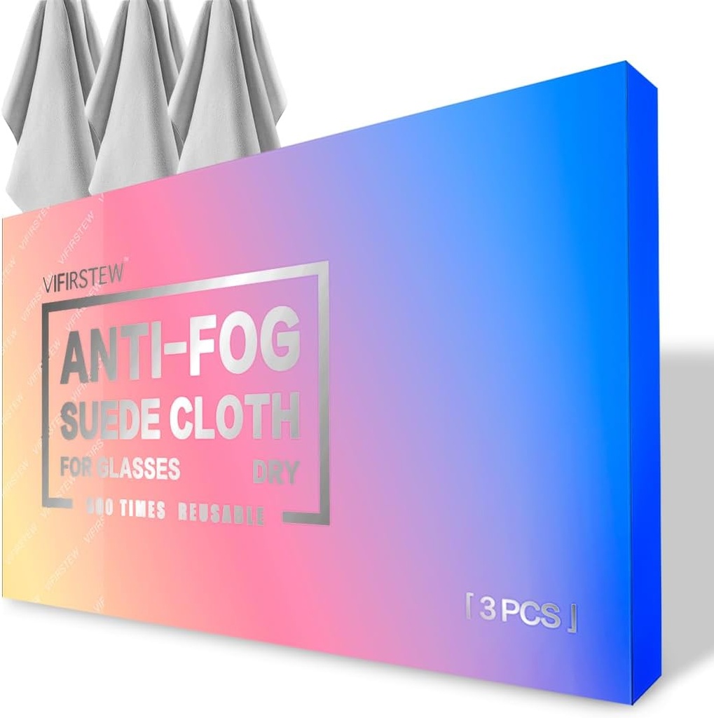 Droge Anti Mistdoek, 3 Pack Antifogging Kleding voor Oogbrillen, Scherm, Goggles, Herbruikbare en Draagbare Schoonmaak Kleding Lens Veeg voor Gecoate Oogbrillen met Maskers