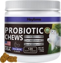 Kattenprobiotica, Kauwen voor Gut en Immune Gezondheid, Kattenprobiotische supplement voor kattendigestieve ondersteuning, gezonde spijsvertering, Cat Constipatie en diarree Relief (Salmon, 120 Kauwen)