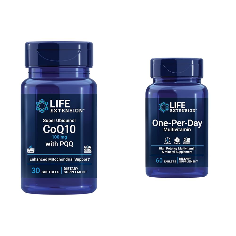 Life Extension Super Ubichinol CoQ10 met PQQ, CoQ10, PQQ, shilajit, Heart Health & One-Per-Day Multivitamine 